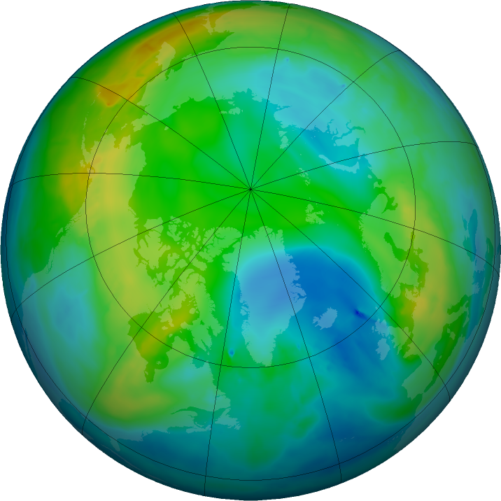 Arctic ozone map for 22 November 2015